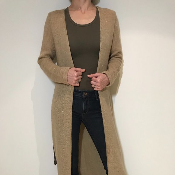 long sleeve brown duster cardigan - Picture 3 of 7